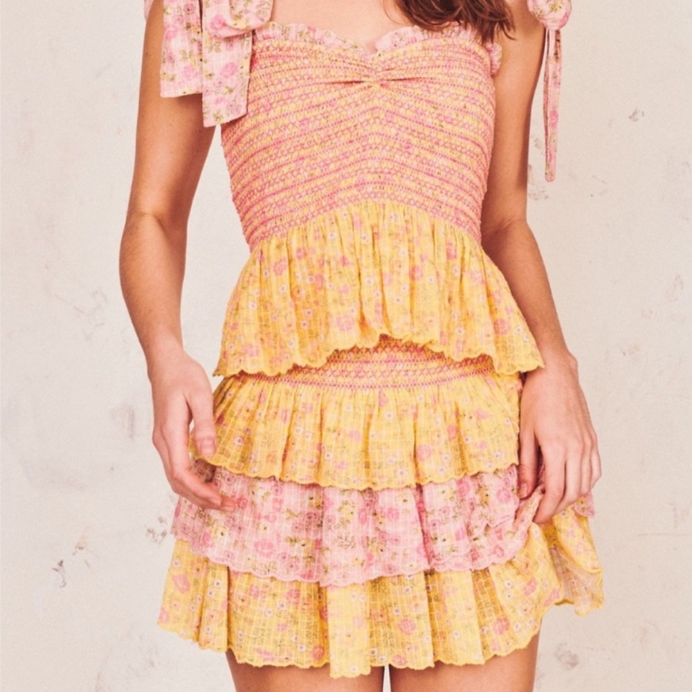Loveshackfancy Daffodil Yellow Sample Skirt Small.